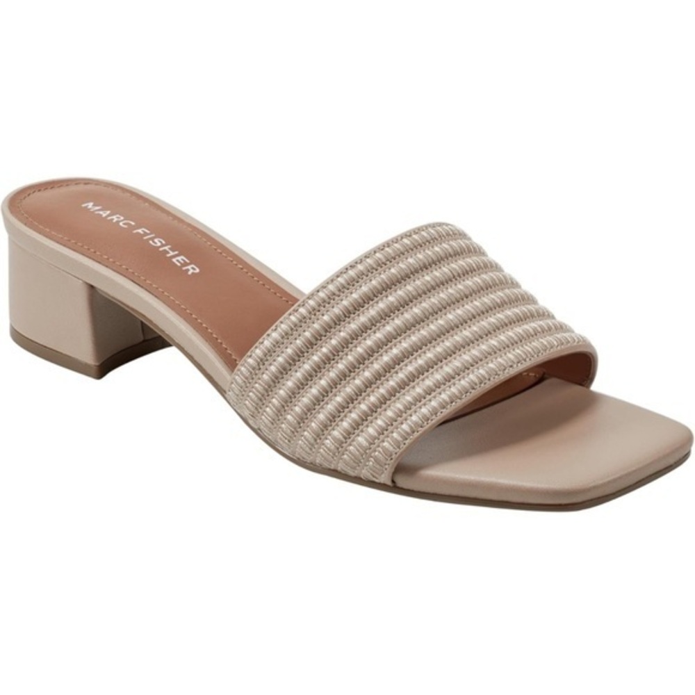 Marc Fisher block heel sandals beige
